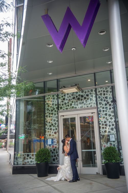 rainy wedding portrait W hotel boston ma, new england and destination wedding photographer