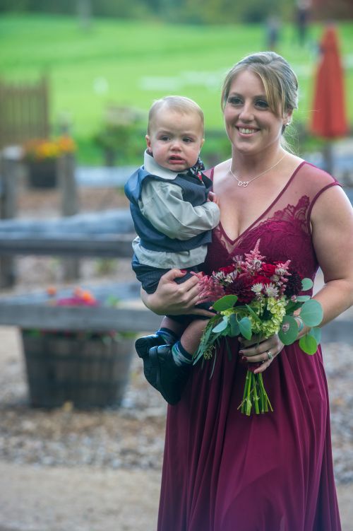 Sister of the bride, ring bearer, children in wedding ma rustic new england wedding western ma